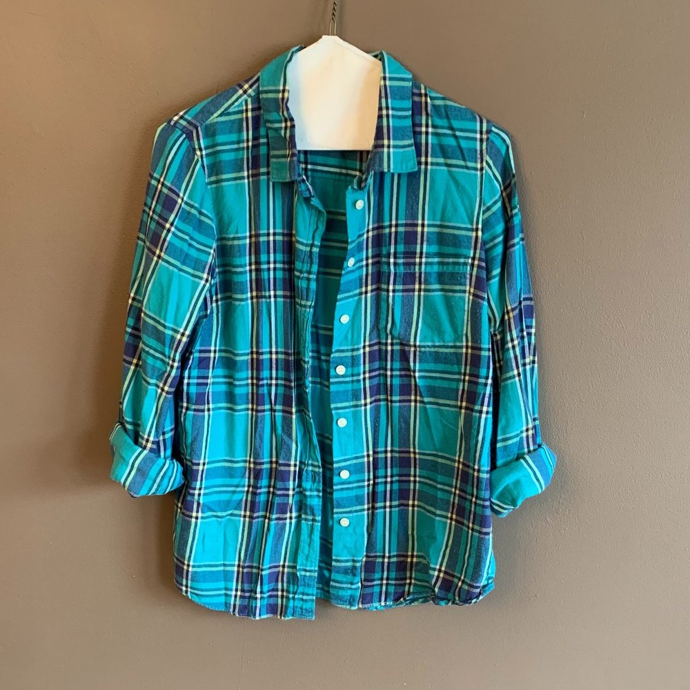 J. Crew Plaid Button Up "Perfect Shirt"